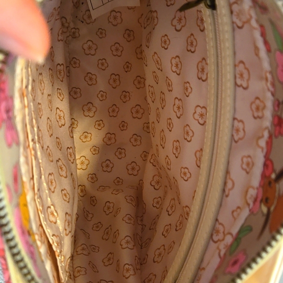 NWOT Loungefly Pokemon Pikachu & Eevee Floral Cherry Blossom Crossbody Bag - Picture 3 of 3